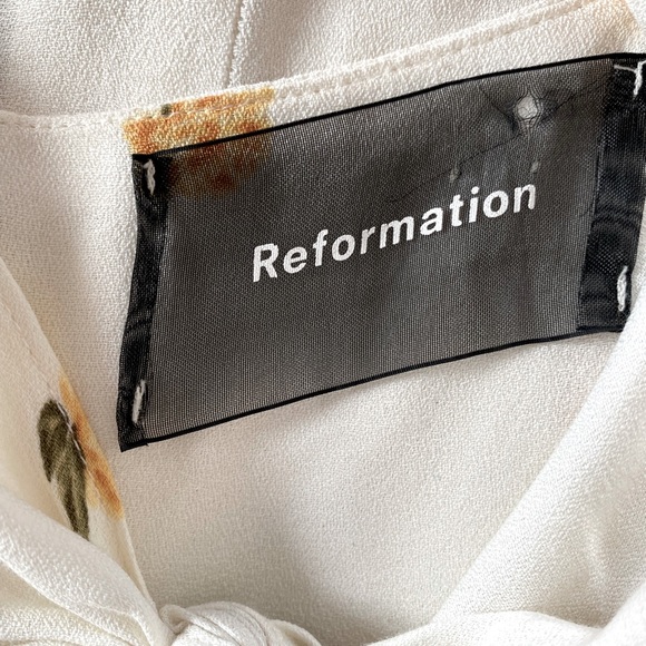 Reformation Yellow Frankfort Tie Midi Floral Sundress - size 4 - Picture 8 of 9